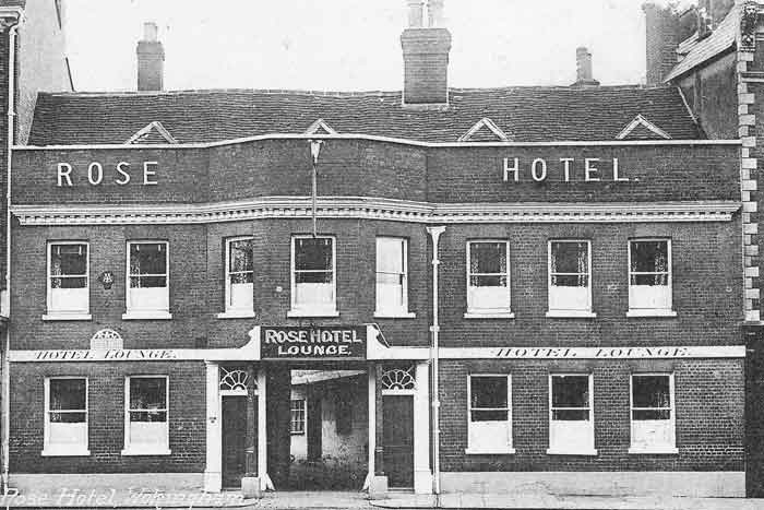 Hotel frontage, 8 windows upper storey, 5 windows doors ground